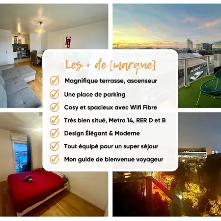 Apartamento Vue Tour Eiffel - Metro - Wifi - Parking - Terrasse - Dream Host Saint-Denis  Exterior foto